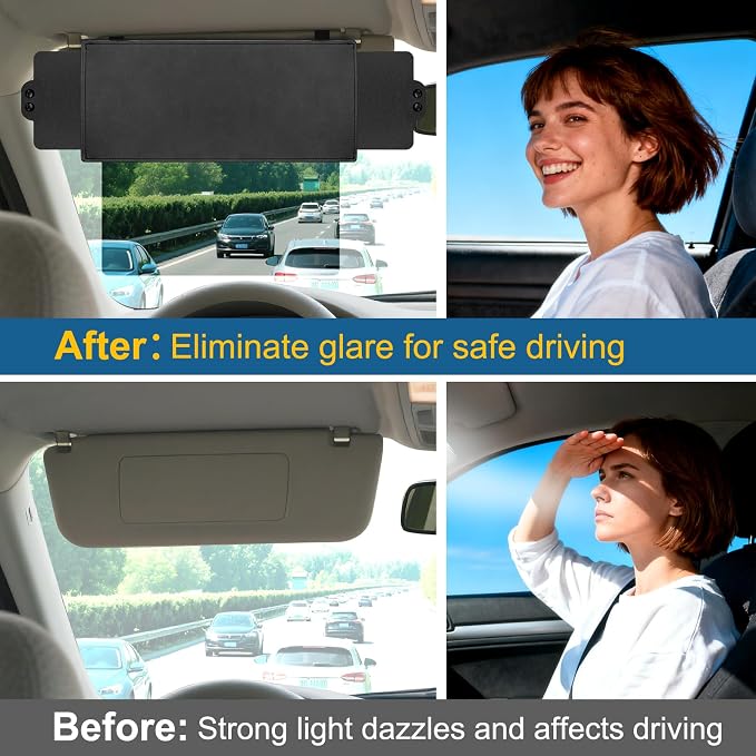 Veharvim Sun Visor Extender for Car, Car Visor Extender Sun Blocker, Visor - Image 2