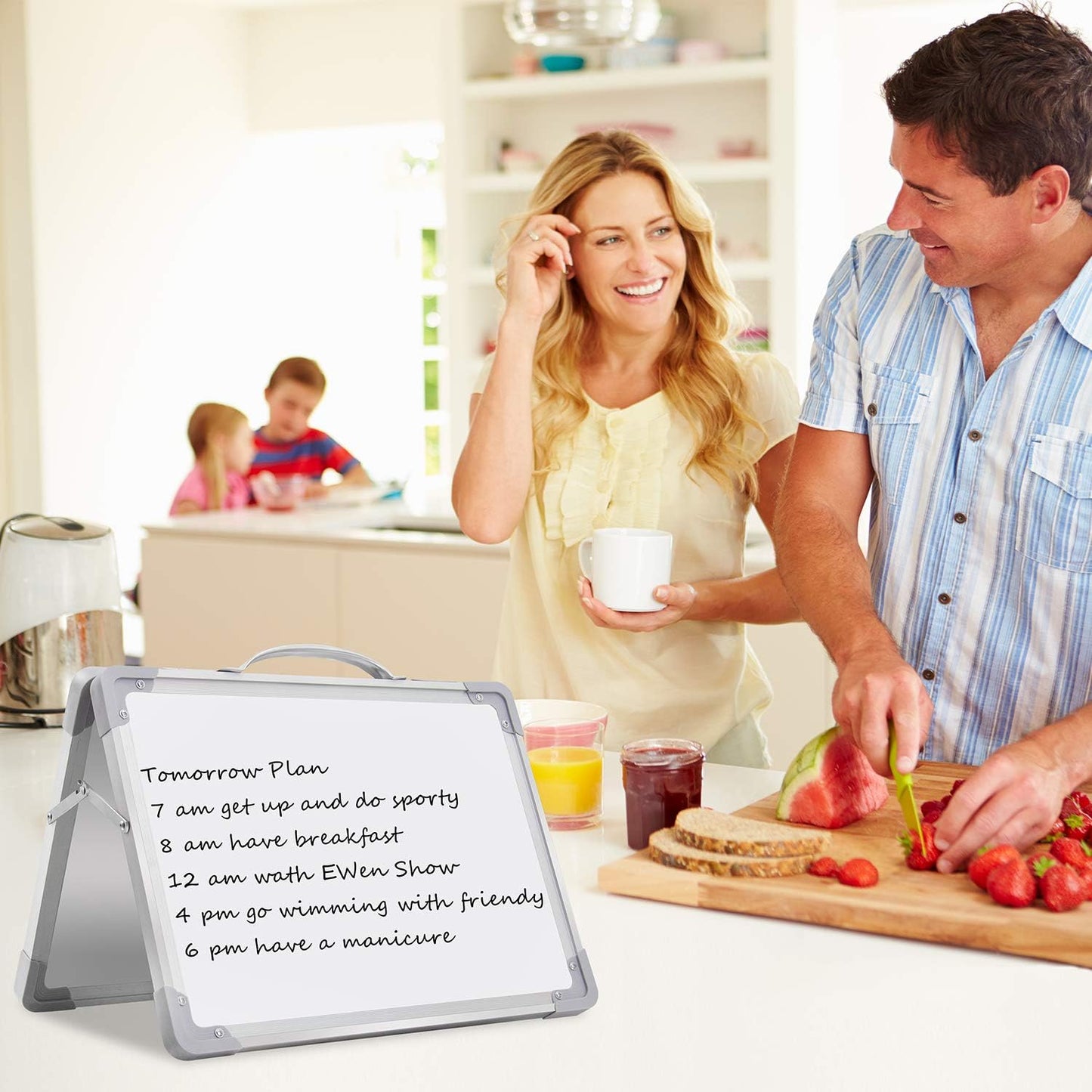 H-Qprobd Small Dry Erase White Board - 16"x 12" Double Sided Mini Foldable Magnetic Desktop whiteboard for Kids Drawing, Teacher Instruction and Meeting Discuss