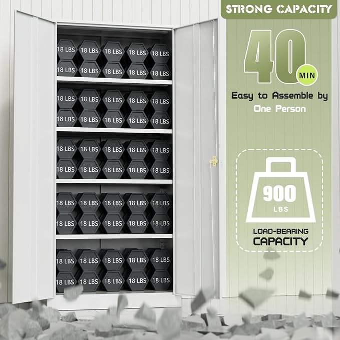 SUNCROWN 72" Metal Storage Cabinet - Image 8