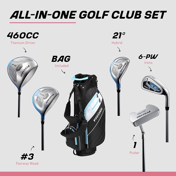 Precise AMG Complete Womens Golf Clubs Set, Includes Driver, 6-PW Irons - Image 2