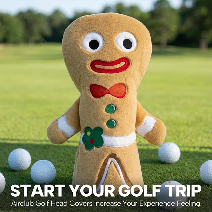 Golf Club Head Covers, Plush Gingerbread Man Golf Driver Covers Fairway Wood - Image 4