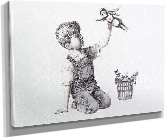 Banksy Super Nurse Hospital Canvas Art Wall Art Home Decor - Various Sizes (12in x 8in Gallery Wrapped)
