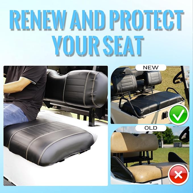 Golf Cart Seat Covers fits Club Car Precedent/DS/EZGO RXV/TXT/Yamaha Front Rear - Image 4