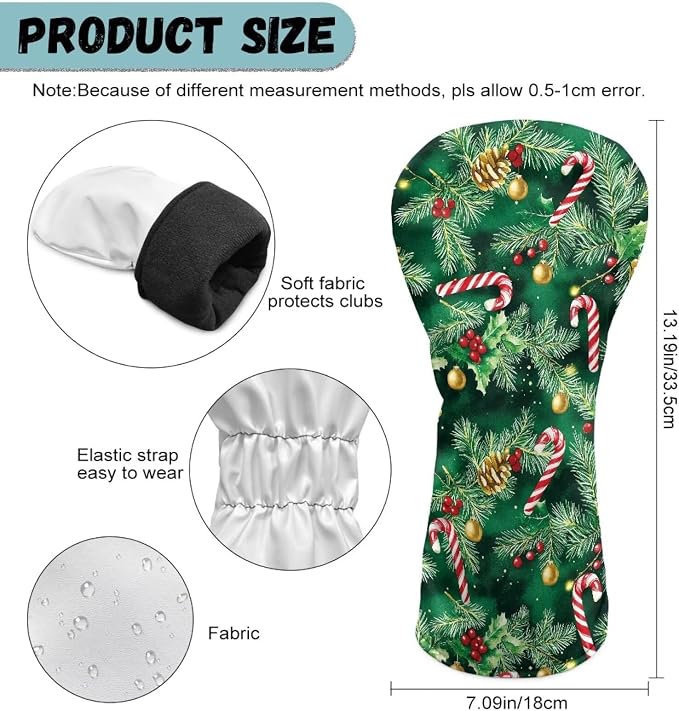 Golf Club Head Covers for Club Protective, Waterproof PU Leather Driver Fairway - Image 6