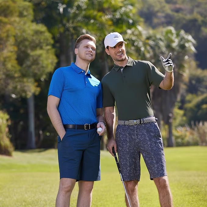 Golf Shirts for Men Dry Fit Short Sleeve Print Performance Moisture Wicking - Image 3