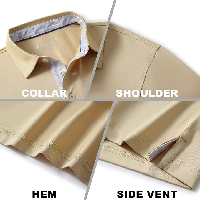 Mens Polo Shirts Short and Long Sleeve Casual Solid Stylish Dry Fit Performance - Image 4