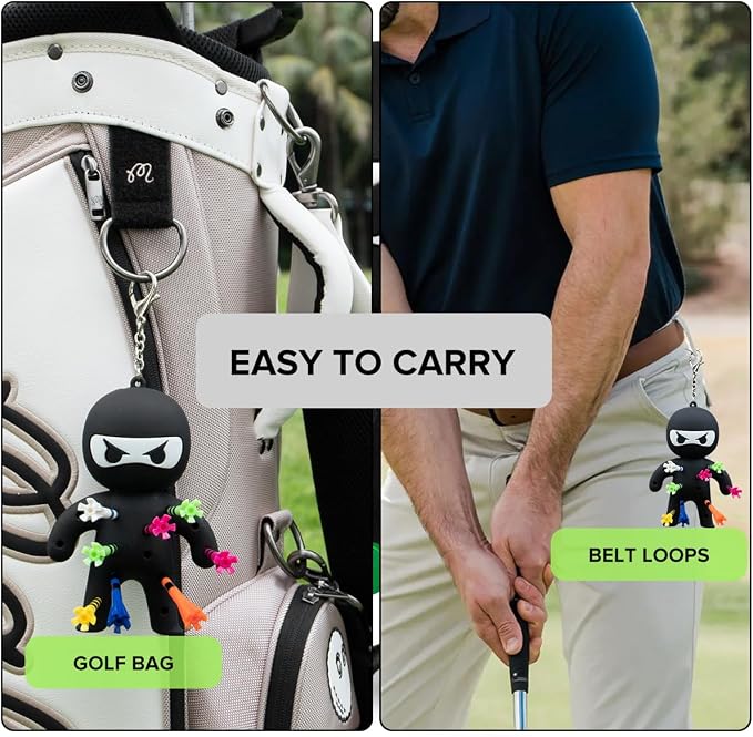 Golf Tee Holder, Ninja Portable Funny Golf Tees Holder Keychain Golf Gift Golf - Image 9