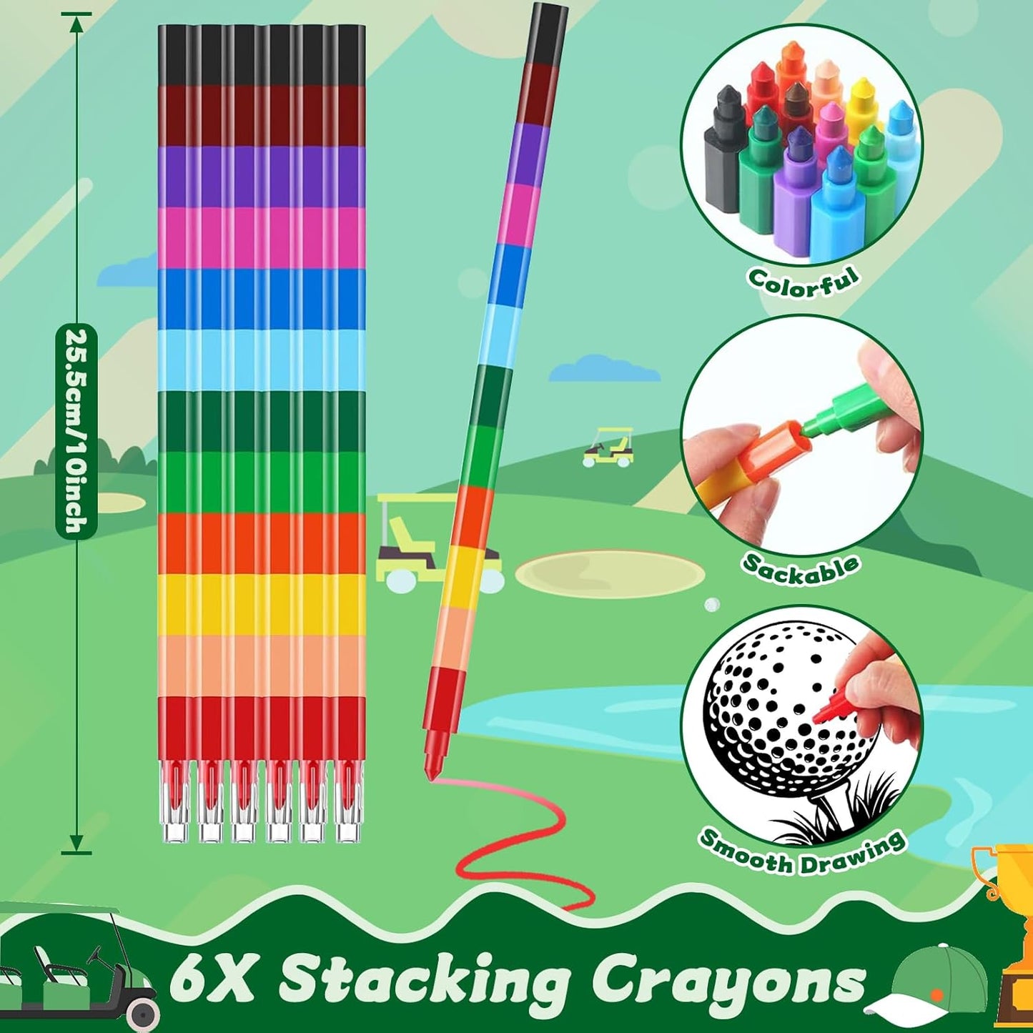 24Pcs Golf Coloring Books for Kids Golf Ball Sports Party Favors Activity Books Bulk with Pens for Boys Birthday Party Goodie Bag Stuffers Gift Classroom Reward