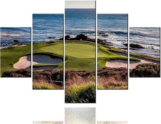 Golf Artwork for Walls Greens and Bunkers in California Paintings USA Landmark by TUMOVO