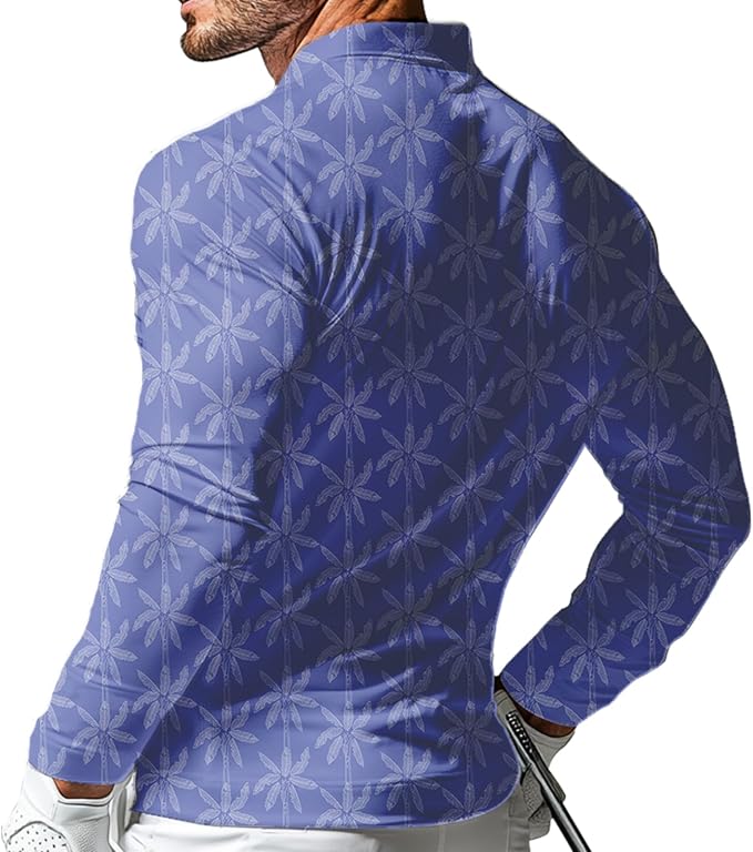 Men's Long Sleeve Golf Shirt Quick Dry 3 Button Work Fishing Outdoor Casual - Image 2