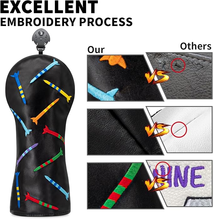 Colorful Nails Style Golf Half Mallet Putter Cover Headcover, Golf Putter Club - Image 6