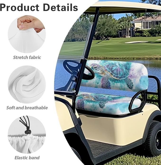 Fashion Print Golf Cart Seat Covers 2 Passenger Golf Cart Backrest Cover Golf - Image 6