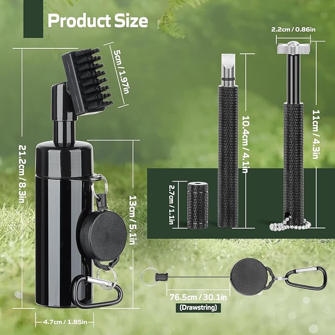 Golf Club Cleaning Kit with Golf Club Cleaner with Water Golf Towel Divot - Image 6
