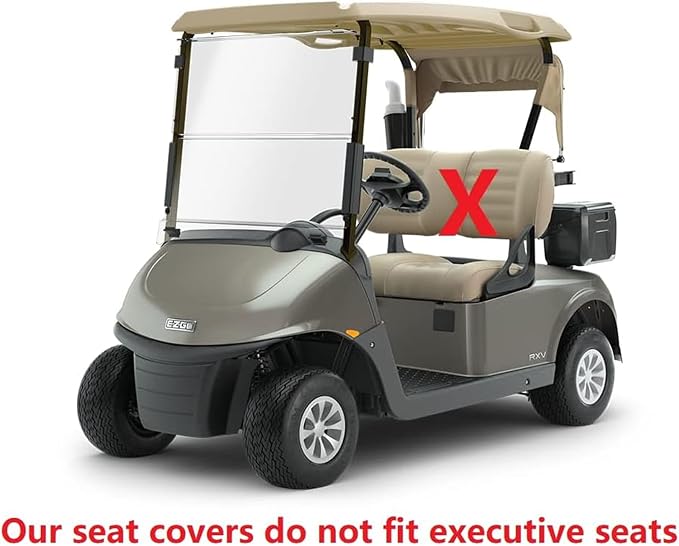 Huskey Parts Company EZGO Front Seat Cover Orange Diamond Stitching - Image 4