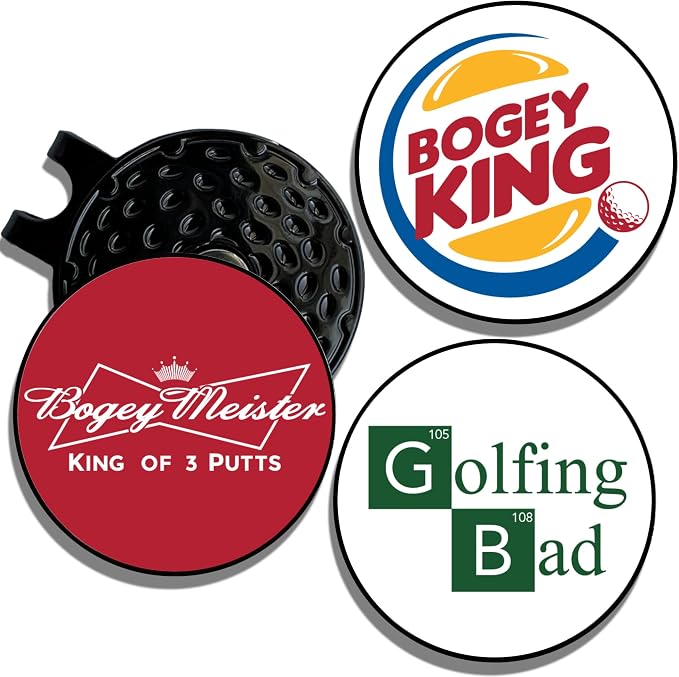 Golf Ball Marker Hat Clip | 3 Pack | Choose Your Golf Gift Set | Golf Marker by WOLFGOLFTOWELS