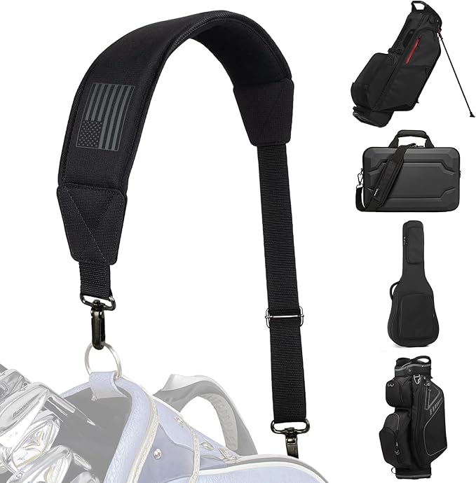 Golf Bag Shoulder Strap, Single Padded Adjustable Straps Universal Replacement by LZFANGOLF