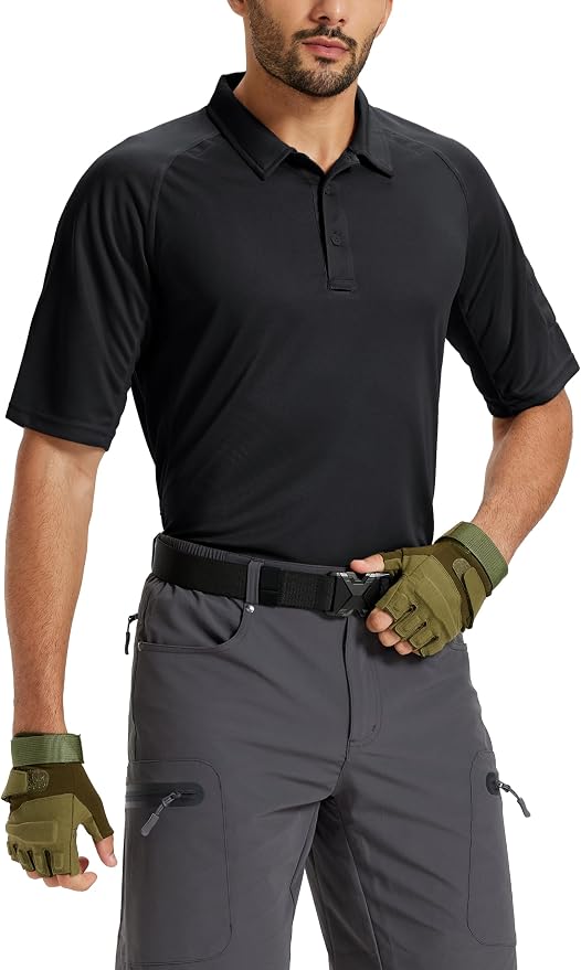 TACVASEN Men's Polo Shirts Short Sleeve Golf Polos Dry Fit UPF 50+ Performance - Image 2