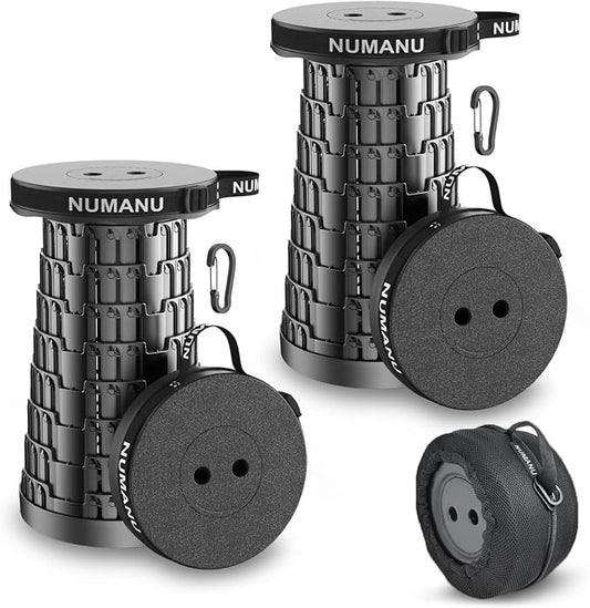 NUMANU 2PK 2025 Upgraded Collapsible Stool, Max 620lbs, Retractable Foldable by NUMANU