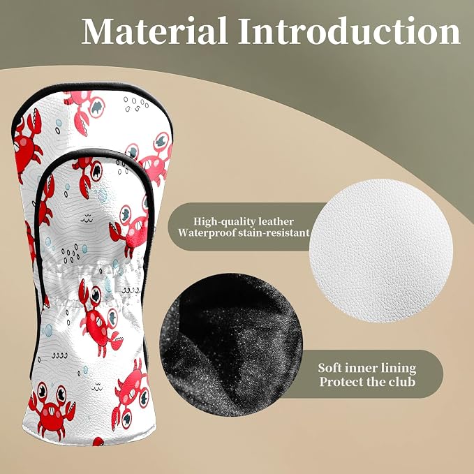Premium Leather Golf Club Headcovers, Mango Pattern Fits Driver Hybrid Fairway - Image 4