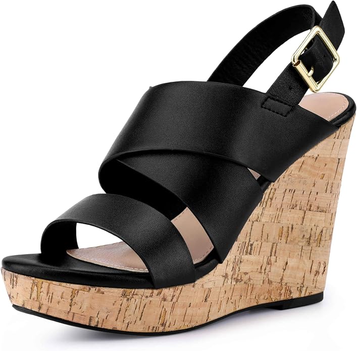 Perphy Open Toe Platform Wedge Sandals by Perphy