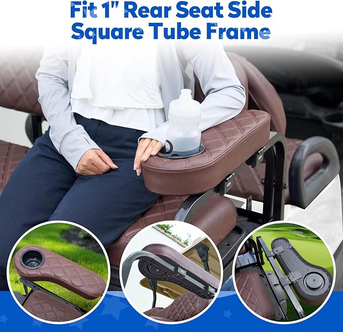 NOKINS Golf Cart Seat Covers for EZGO TXT 1994-2013/EZGO RXV, Vinyl Front&Rear - Image 6