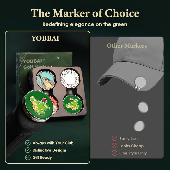 Golf Ball Marker Set with Magnetic Putter Grip Mount Golf Accessories - Image 2