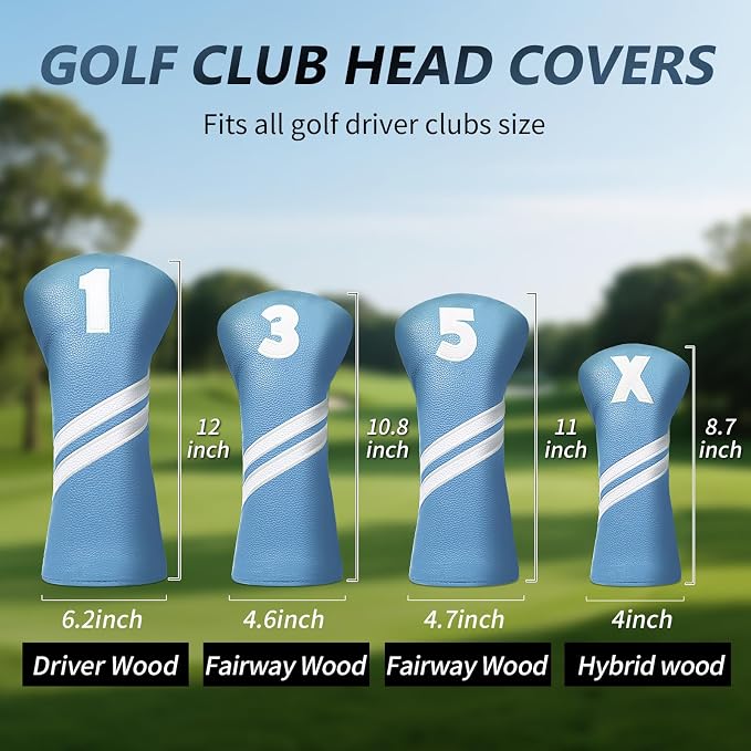 Golf Club Head Covers for Fairway Woods Driver Hybrids - Image 4