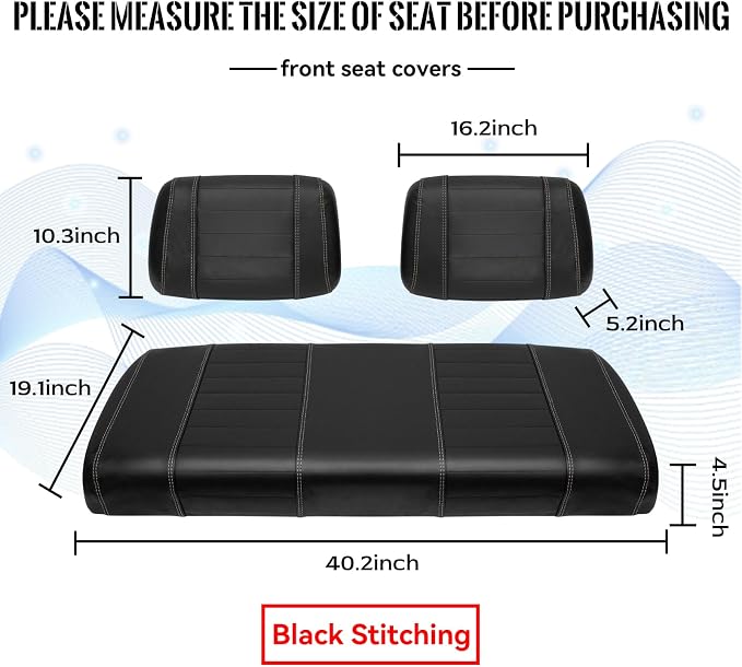 Golf Cart Seat Covers fits Club Car Precedent/DS/EZGO RXV/TXT/Yamaha Front Rear - Image 2