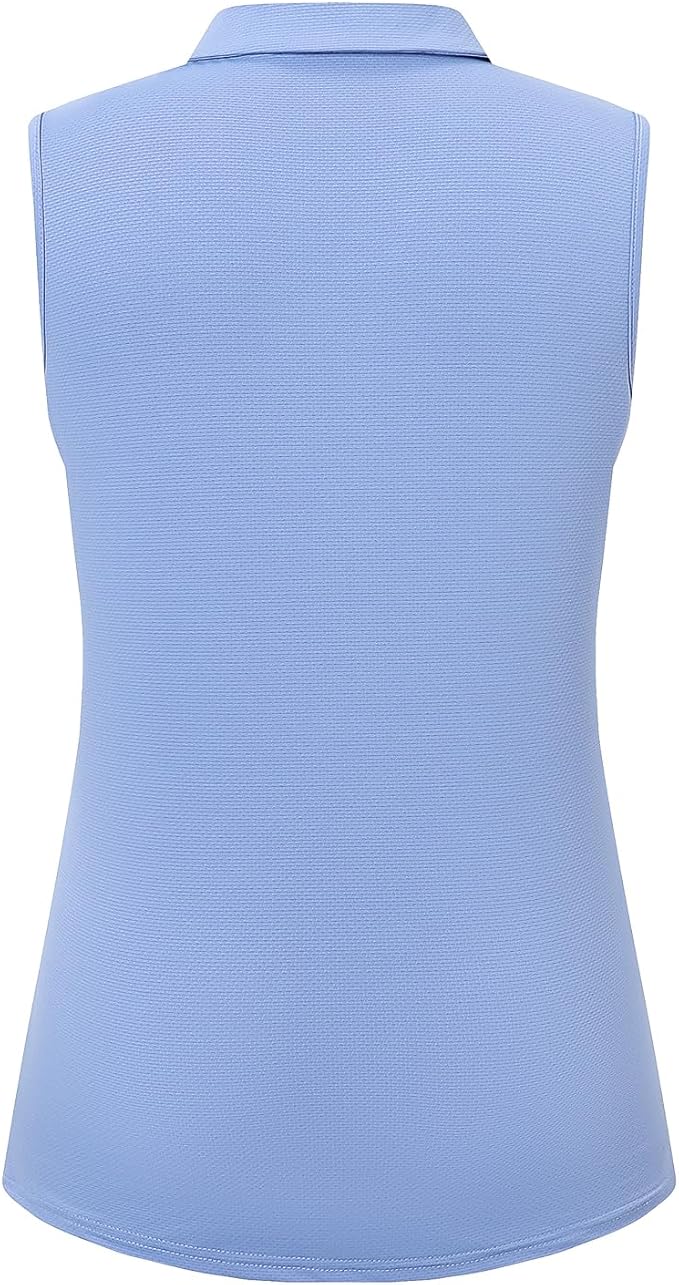 Womens Sleeveless Golf Polo Shirts Lightweight Tennis Sport Tops - Image 2