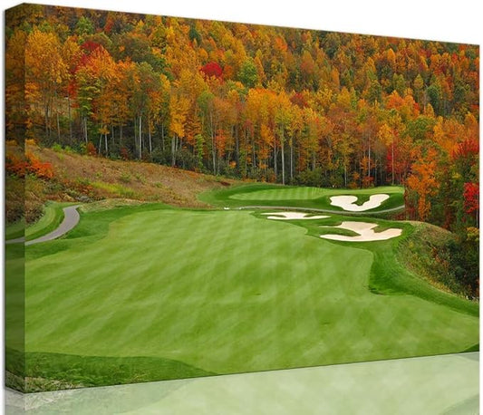 Sequoyah North Carolina Mountains Golf Course Wall Art by chenchenArt
