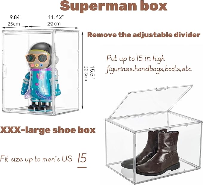 Attelite XXX-Large Clear Display Case Stackable Plastic Storage Bins - Image 3