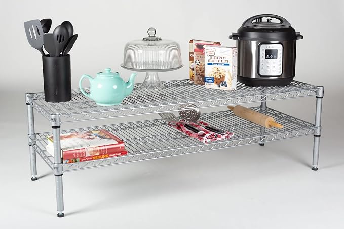 Omega Shelving Storage | 2 Tier Starter Shelving Unit 24" Deep x 42" Wide x 14" - Image 2