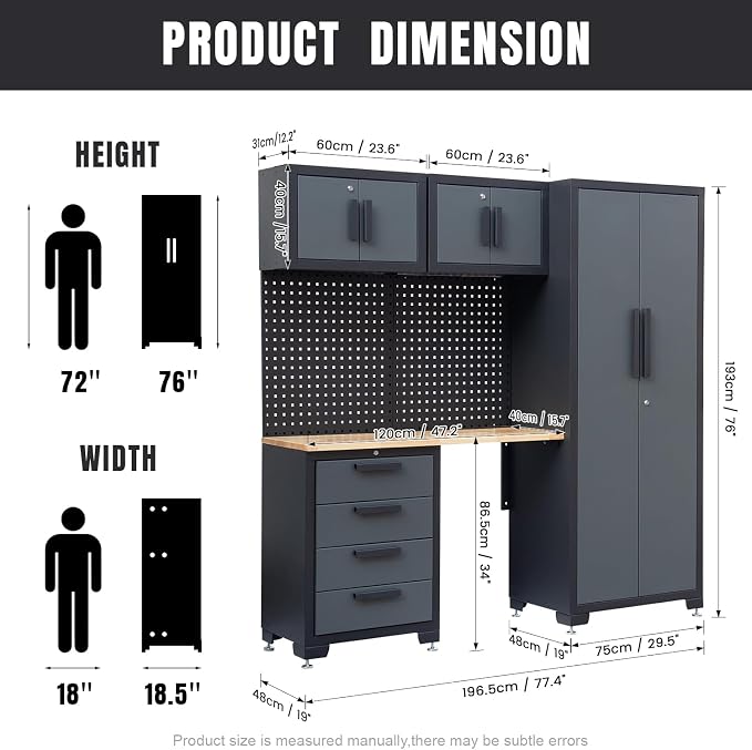 Garage Storage Cabinet System 7-Pcs Workshop Set Garage Cabinets and Storage - Image 3
