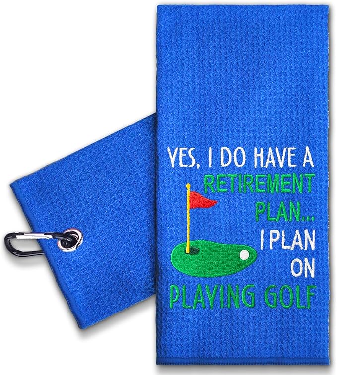 ERHACHAIJIA Yes I'd Have A Retirement Plan Embroidered Golf Towel by ERHACHAIJIA