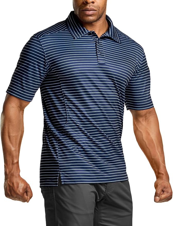 CQR Men's Polo Shirts, Tactical Short Sleeve Golf Performance Shirts, by CQR%C2%AE