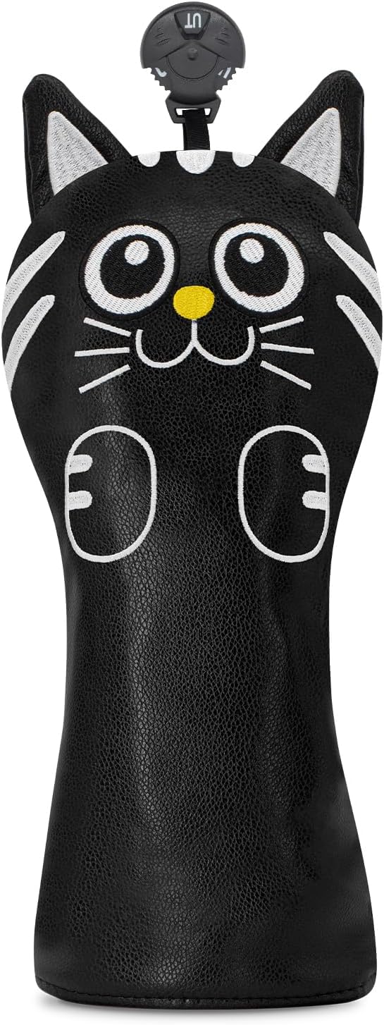 Golf Kitty Head Cover Golf Club White Leather Headcovers 1pc/4pcs Set Fits - Image 4