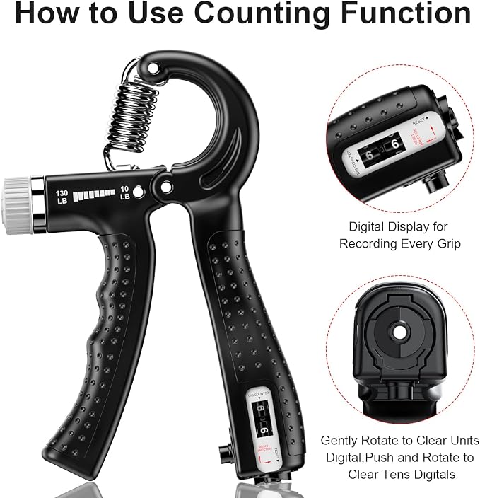 KDG Hand Grip Strengthener 2 Pack Adjustable Resistance 10-130 lbs Forearm - Image 4