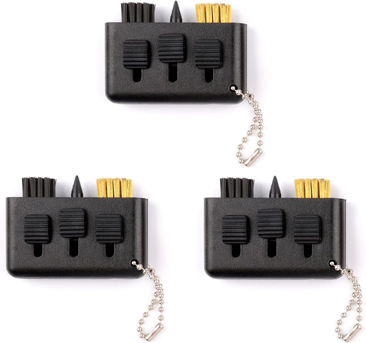 3 Pcs Golf Club Brush Pocket Golf Club Groove Cleaner 3 in1 Retractable Golf Sharpener Club Cleaner Tool Portable Small Golf Accessories