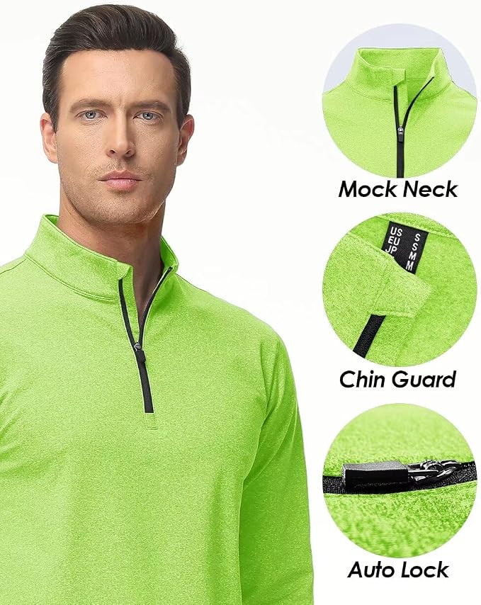 Boladeci Men's Quarter Zip Pullover Premium Fleece Lined Heather Long Sleeve - Image 4