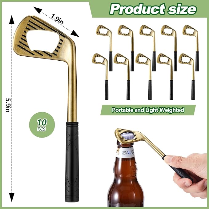 10 Pcs Golf Club Bottle Opener Bulk Novelty Groomsmen Gift Bachelor Party Favors - Image 2