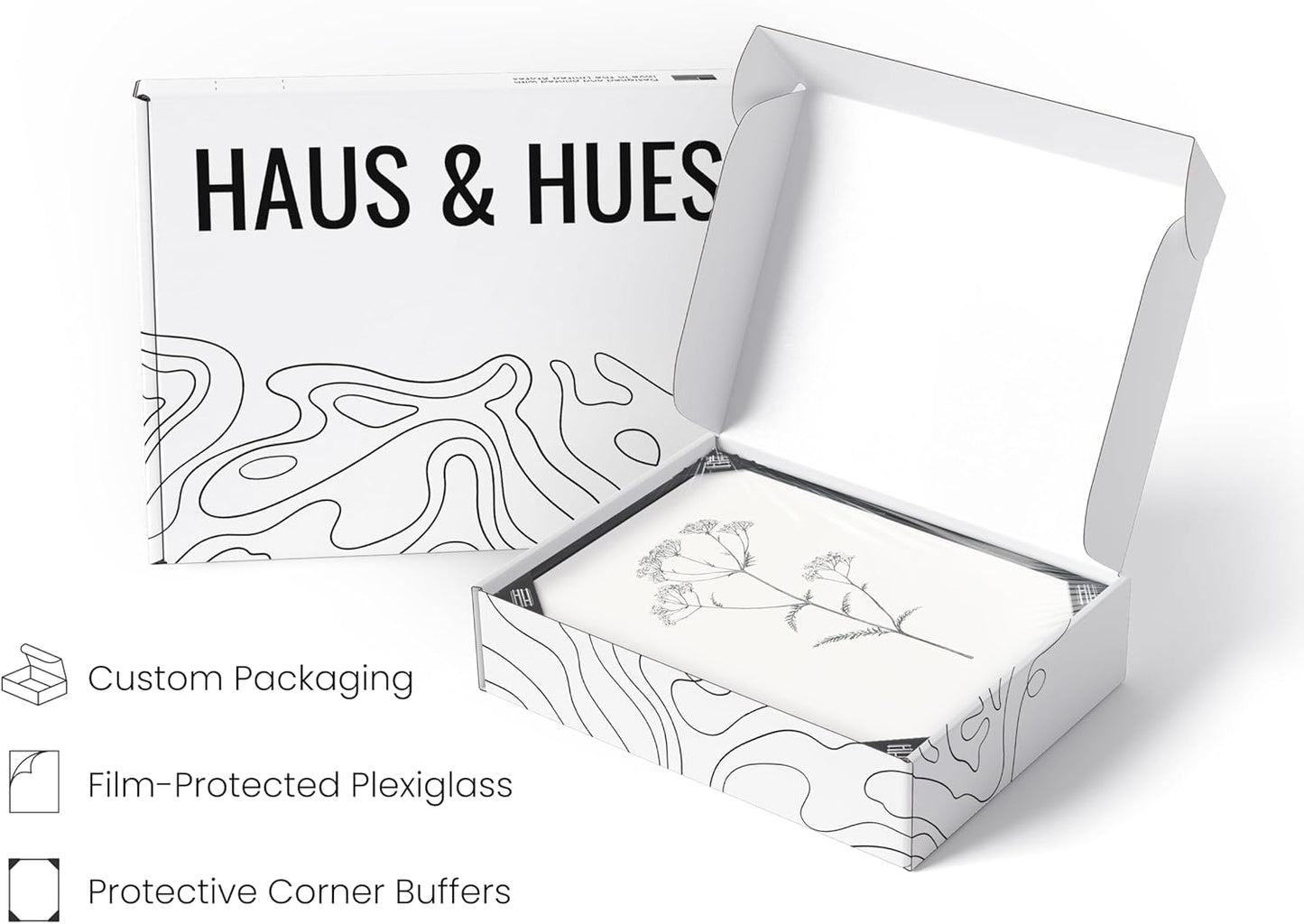 HAUS AND HUES Vintage Botanical Prints - Set of 4 Farmhouse Bedroom Wall Decor, Rustic Art for Bathroom, Farmhouse Decor Pictures for Living Room, Boho Decor (Black Aluminum Frame, 11x14)