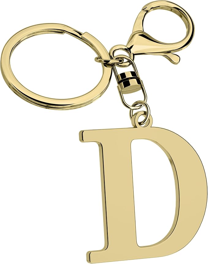 Stainless Steel Gold Letter A-Z Keychain by Suweibuke