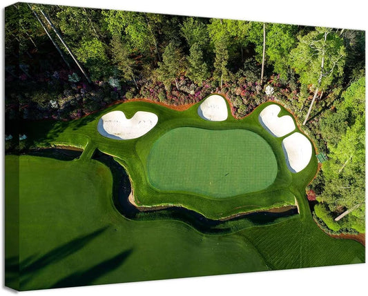 Augusta National Golf Course Wall Art for Living Room Bedroom Bathroom Home Decorations - Augusta Golf Course Picture Poster Canvas Prints Modern Artwork Framed Ready to Hang(18''H x 24''W)