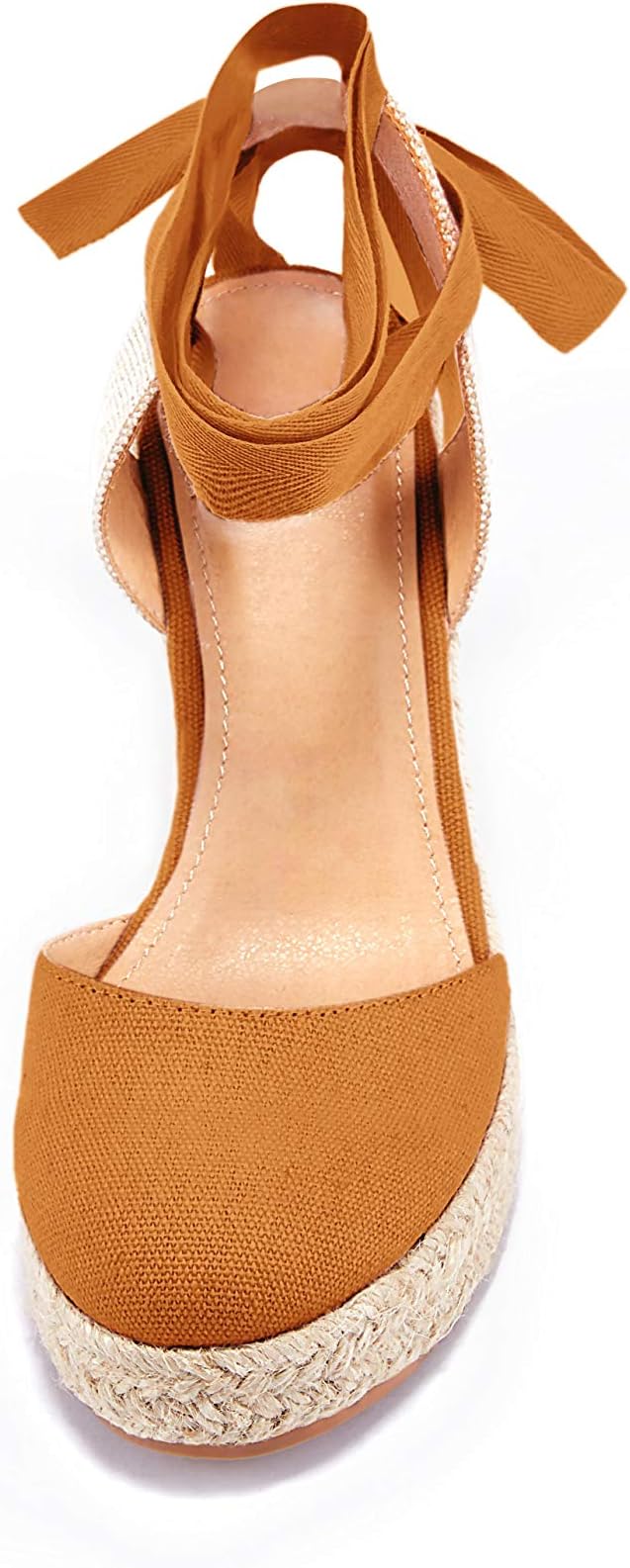 FISACE Womens Summer Espadrille Heel Platform Wedge Sandals Ankle Buckle Strap - Image 6