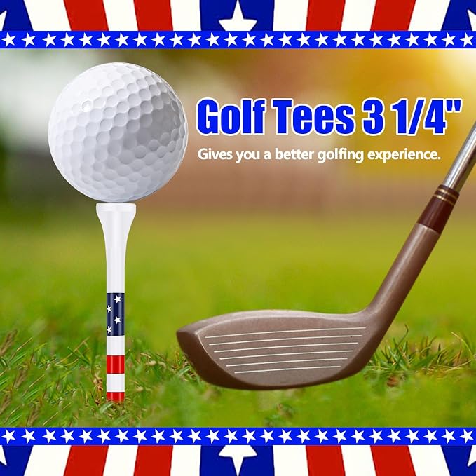Dukars 3-1/4" Performance Golf Tees, Stars and Stripes - Image 3