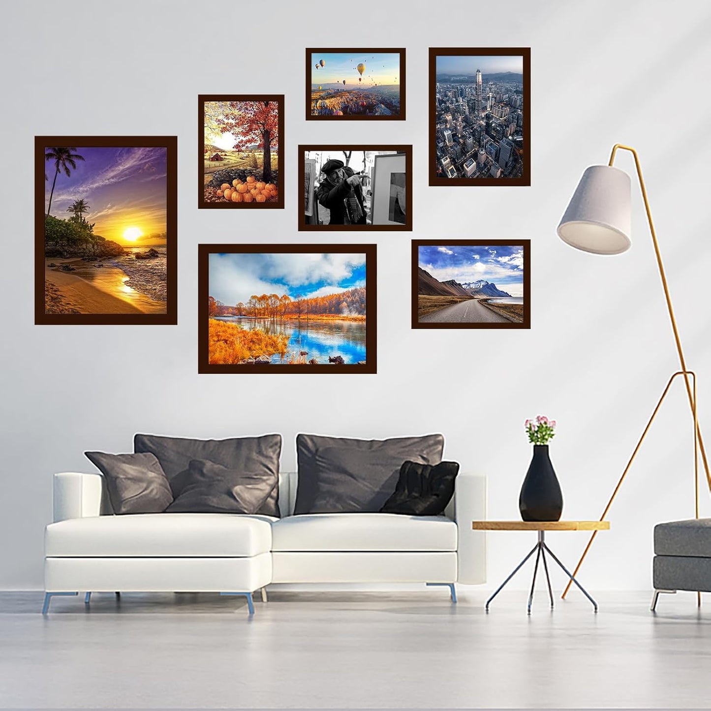 10x14 inch Wood Picture Frames for Wall Hanging,Diamond Painting Frames Rectangle Baby Scan Picture Frame for Family Walls Decoration,Anniversary,Wedding,Christmas,Halloween,Shower,Certificate (Brown)