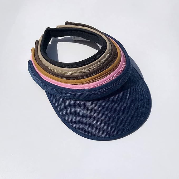 Cloth Covered Slip-On Visor for Women, Adjustable Cap Sports Sun Visors for Men - Image 6