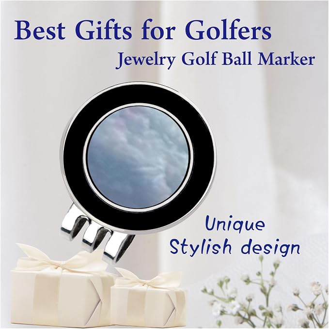 Golf Ball Marker Hat Clip with Pearl Ball Marker, Golf Gifts, Golf Accessories - Image 4