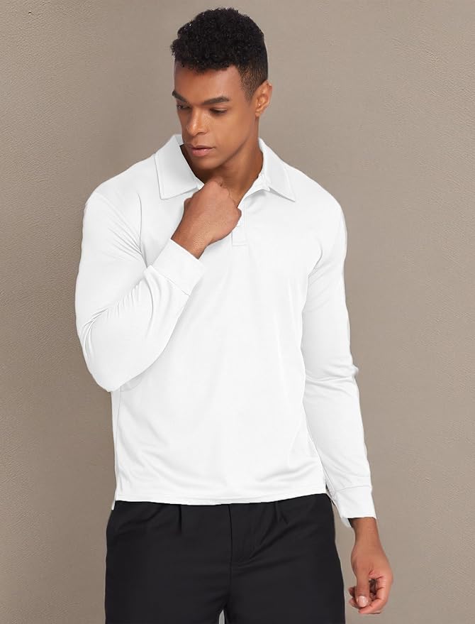 Deyeek Men's Polo Shirts Long Sleeve Golf Polo Shirts - Image 6
