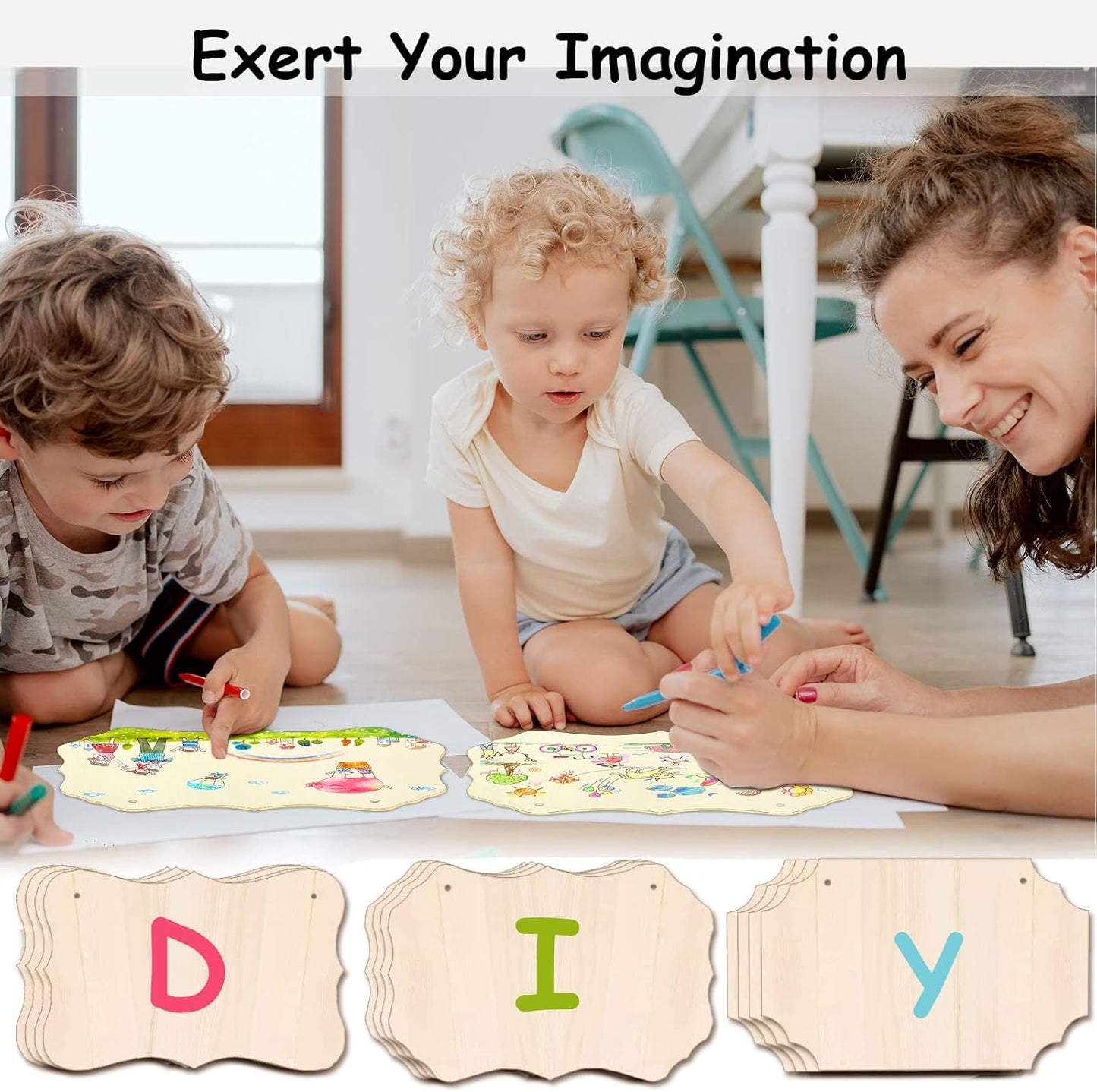 12Pcs Unfinished Wood Crafts, Rectangle-Shaped Wood Plaques for Carfts, Door Hanger, Burning, Painting, DIY Wooden Sign Crafts Holiday Christmas Ornament Home Decor, 8.8 x 5.7 Inches